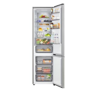 Foto frontale frigorifero combinato GBBS525CPY aperto con alimenti